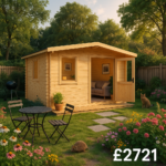 12'x8' Caspian Log Cabin - 28mm Garden Log Cabins - 0% Finance - Buy Now Pay Later - Tiger Sheds