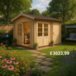 12'x8' The Capetus 44mm Log Cabin - 0% Finance - Buy Now Pay Later - Tiger Sheds