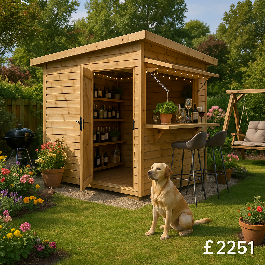 12'x8' The Garden Bar Shed - Tiger Garden Bar Shed - 0% Finance - Buy Now Pay Later - Tiger Sheds