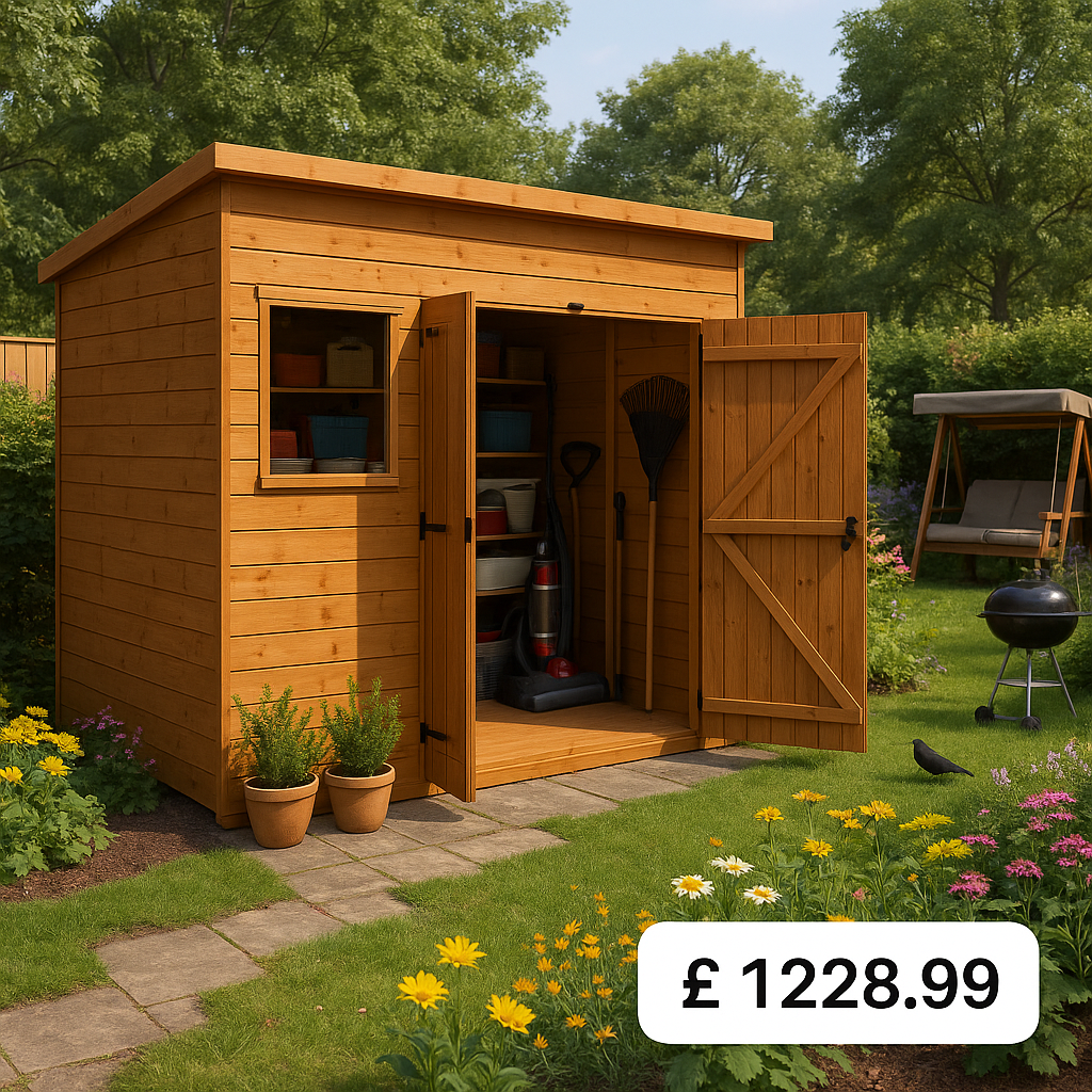 12'x8' Tiger Shiplap Pent Double Door - Wooden Shiplap Sheds - 0% Finance - Buy Now Pay Later - Tiger Sheds