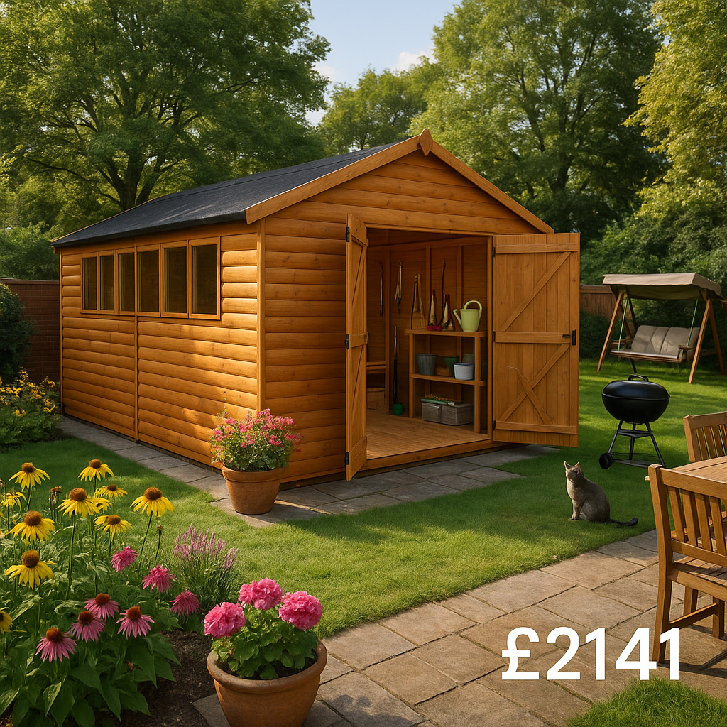 14'x10' Loglap XL Workshop Shed - 0% Finance - Buy Now Pay Later - Tiger Sheds