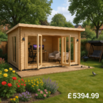 14'x12' Optima Log Cabin - 44mm Garden Log Cabins - Large Garden Cabin (Perfect Garden Office Or Studio) - 0% Finance - Buy Now Pay Later - Tiger Sh