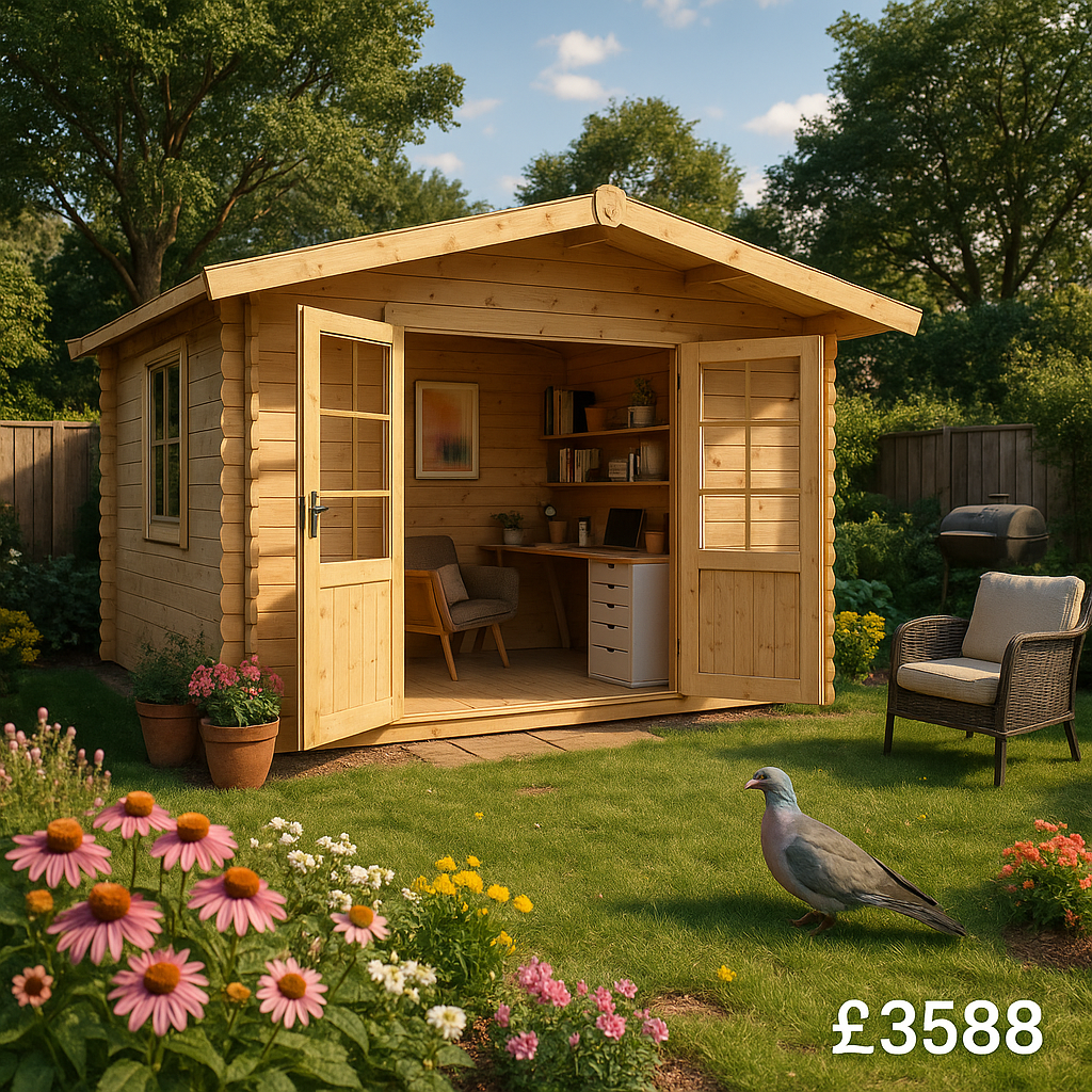 14'x12' Panthera Log Cabin - Quality Garden Log Cabins - 0% Finance - Buy Now Pay Later - Tiger Sheds