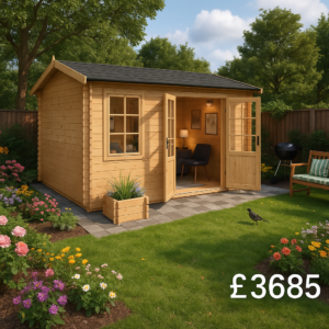 14'x14' Persian Reduced Height Log Cabin - 28mm Garden Log Cabins - 0% Finance - Buy Now Pay Later - Tiger Sheds