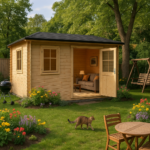 14'x14' Sabre Reduced Height Log Cabin - 28mm Garden Log Cabins - 0% Finance - Buy Now Pay Later - Tiger Sheds