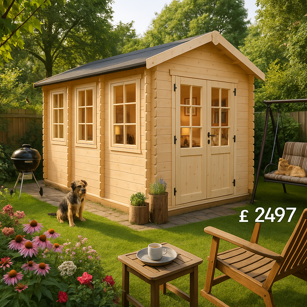14'x6' The Zora Log Cabins - 19mm Log Cabin - 0% Finance - Buy Now Pay Later - Tiger Sheds