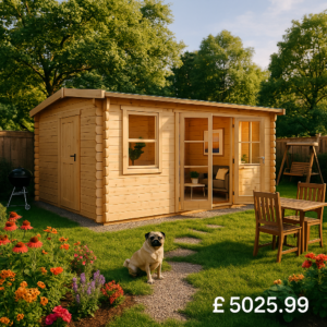 16'x10' Delta Store Reduced Height Log Cabin - 44mm Log Cabin - 0% Finance - Buy Now Pay Later - Tiger Sheds