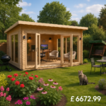 16'x14' Optima Log Cabin - 44mm Garden Log Cabins - Large Garden Cabin (Perfect Garden Office Or Studio) - 0% Finance - Buy Now Pay Later - Tiger She
