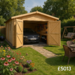 16'x14' Wooden Garage - 44mm Log Cabin Garage - 0% Finance - Buy Now Pay Later - Tiger Sheds