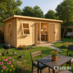 18'x10' Delta Store Reduced Height Log Cabin - 44mm Log Cabin - 0% Finance - Buy Now Pay Later - Tiger Sheds