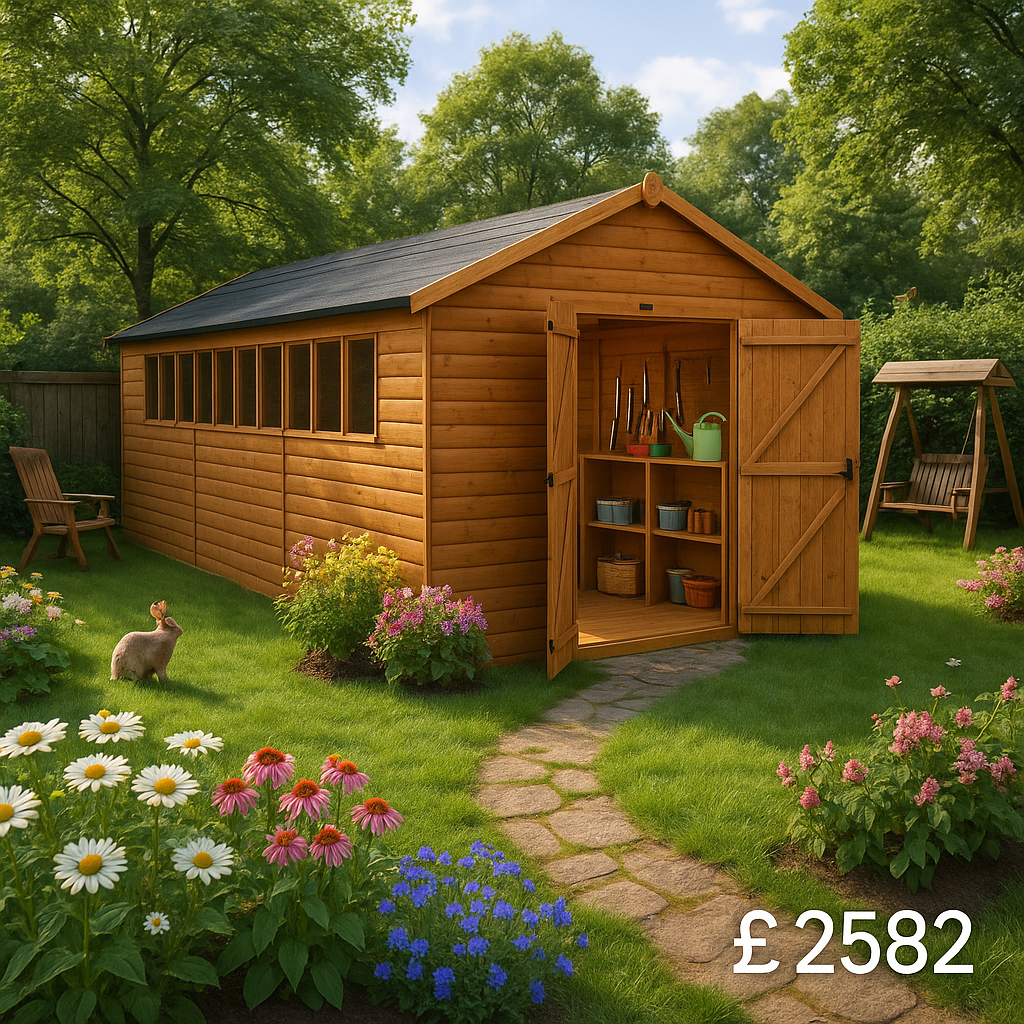 18'x10' Loglap XL Workshop Shed - 0% Finance - Buy Now Pay Later - Tiger Sheds