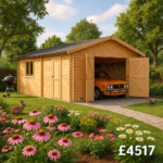 18'x10' The Malayan Garage 44mm Log Cabin - 0% Finance - Buy Now Pay Later - Tiger Sheds