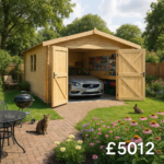 18'x12' Wooden Garage - 44mm Log Cabin Garage - 0% Finance - Buy Now Pay Later - Tiger Sheds