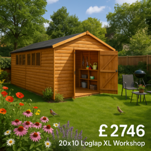 20'x10' Loglap XL Workshop Shed - 0% Finance - Buy Now Pay Later - Tiger Sheds