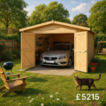 20'x12' Wooden Garage - 44mm Log Cabin Garage - 0% Finance - Buy Now Pay Later - Tiger Sheds