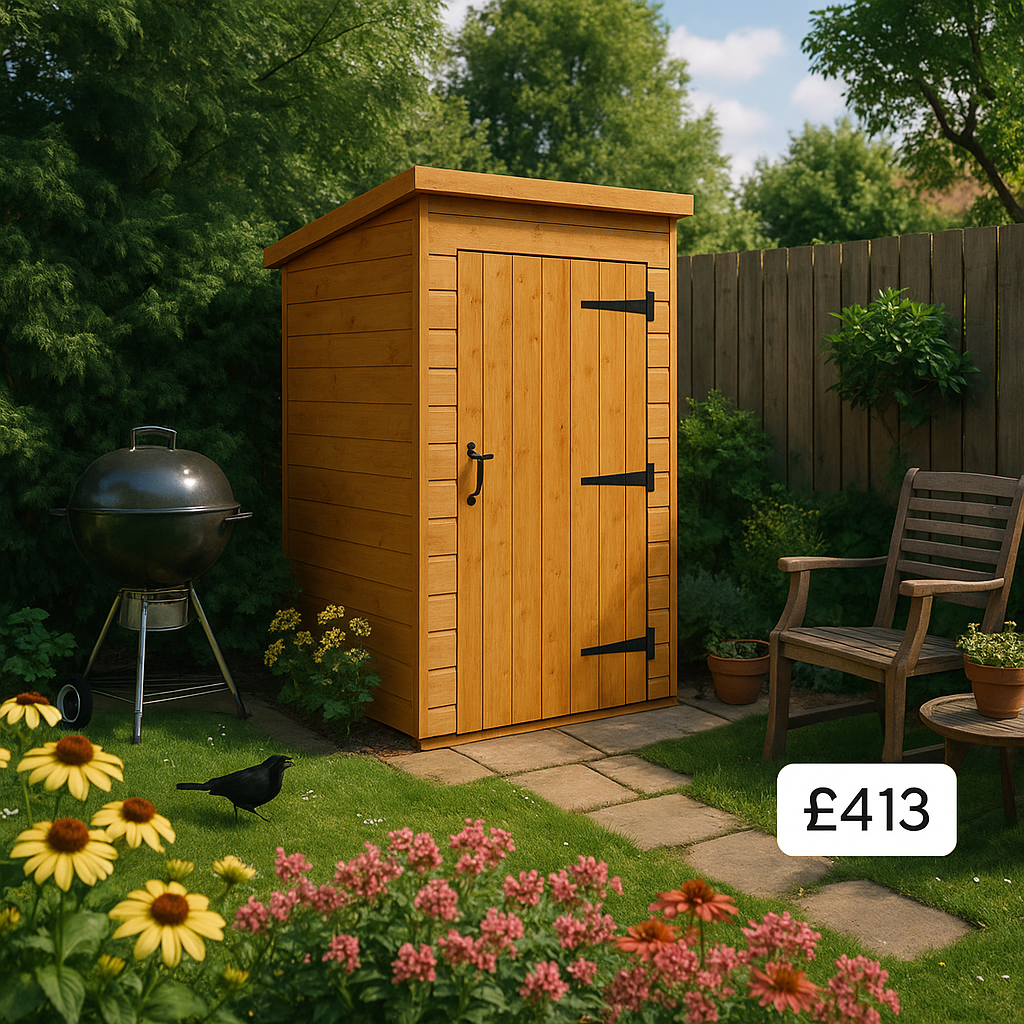 3'x3' Tool Shed - TigerFlex Shiplap Pent Tool Storage Shed - 0% Interest Free Monthly Finance Available - Buy Now Pay Later With KIarna - Tiger Sheds