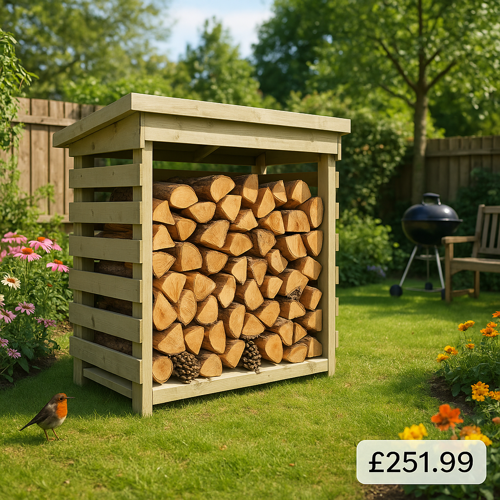 4'x2' Tiger Pressure Treated Log Store - Tiger Sheds