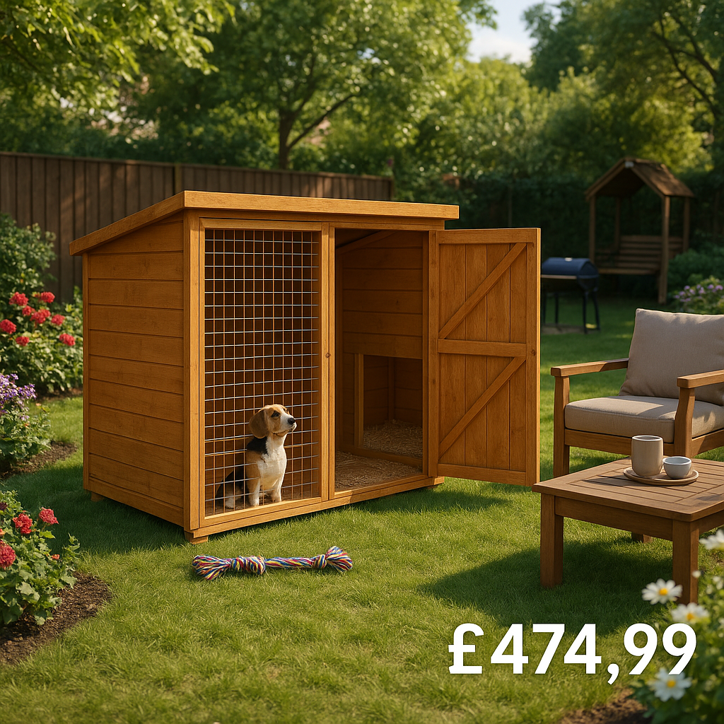 4'x4' Spacious Outdoor Dog House Or Outdoor Cat House - Tiger Pethouse And Run - 0% Finance - Buy Now Pay Later - Tiger Sheds