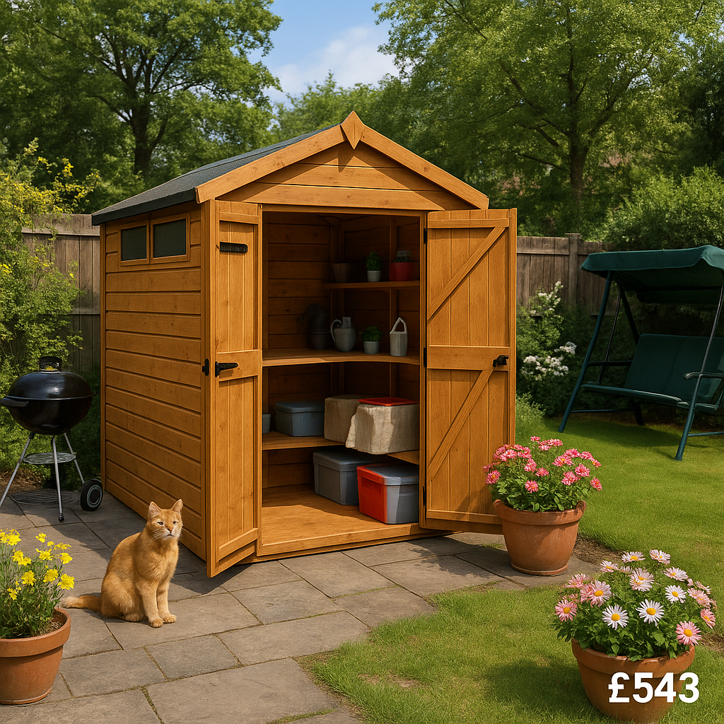 4'x4' TigerFlex Apex Security Double Door Shed - 0% Finance - Buy Now Pay Later - Tiger Sheds