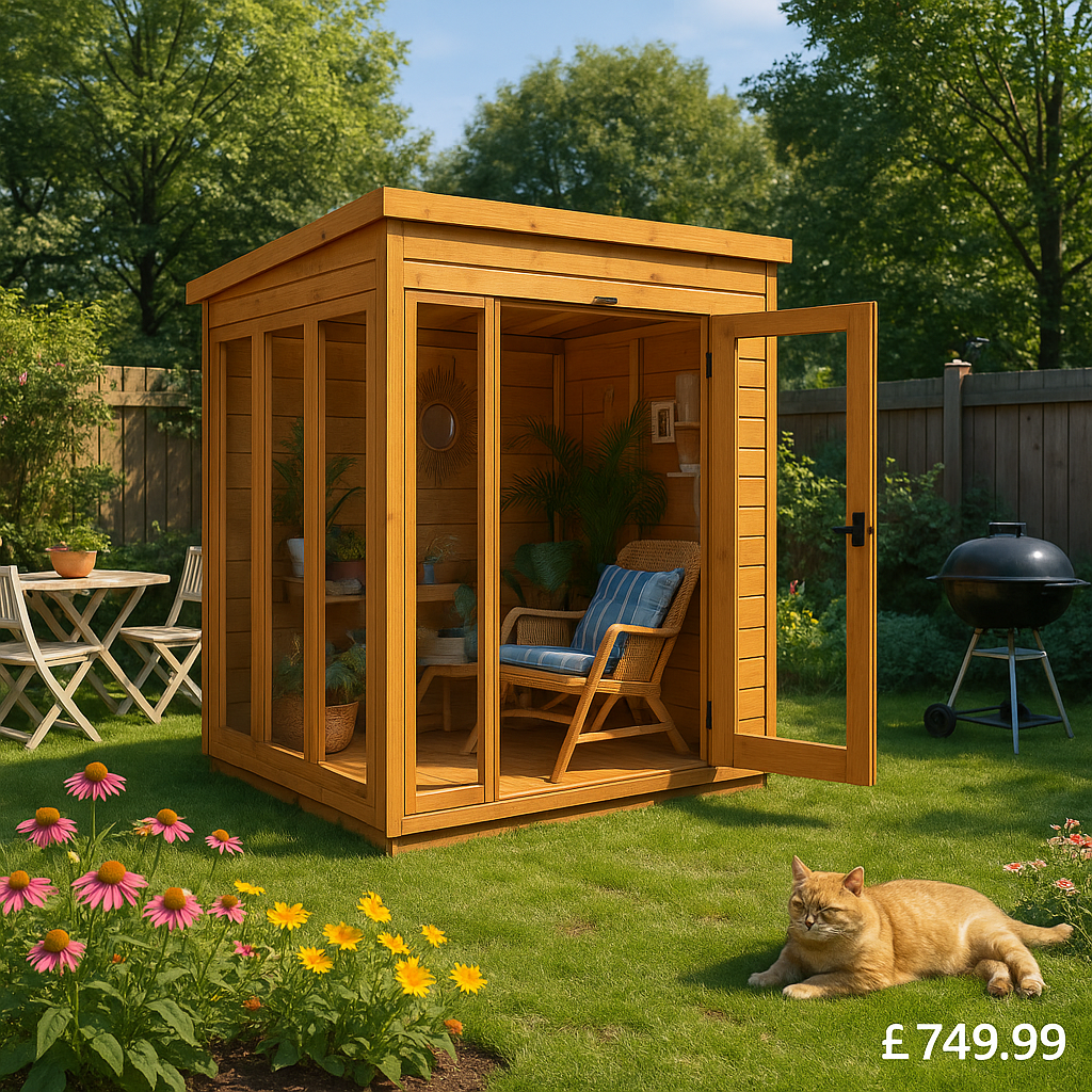 4'x4' TigerFlex® Shiplap Pent Full Pane Summerhouse - 0% Finance - Buy Now Pay Later - Tiger Sheds
