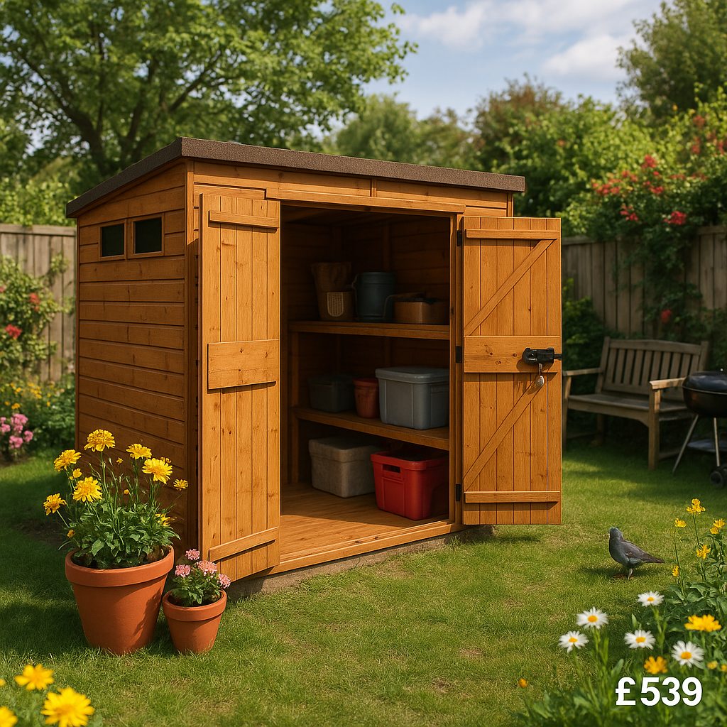4'x4' TigerFlex Shiplap Pent Security Double Door Shed - 0% Finance - Buy Now Pay Later - Tiger Sheds