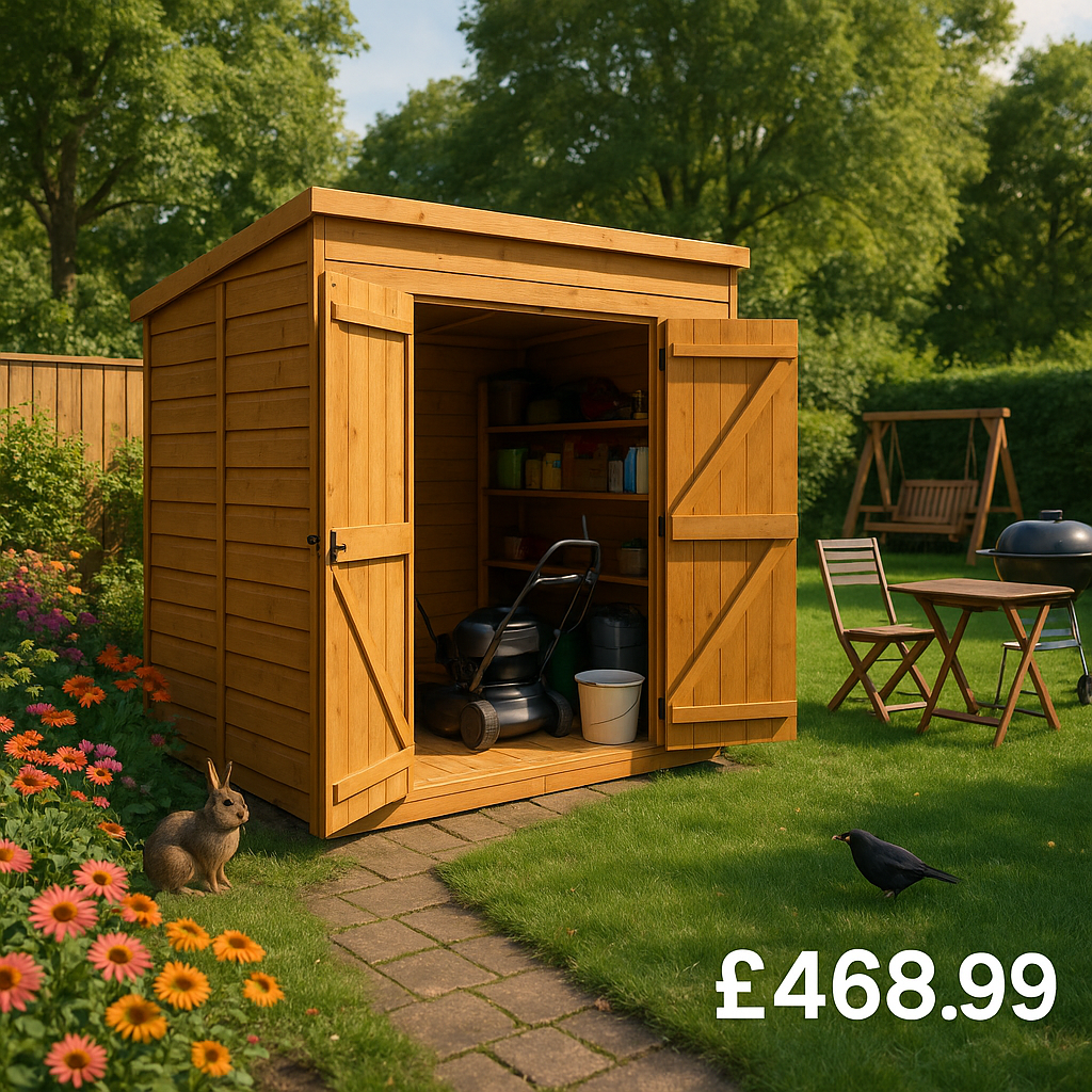 4'x4' Tigerflex Shiplap Pent Windowless Double Door Shed - 0% Finance - Buy Now Pay Later - Tiger Sheds