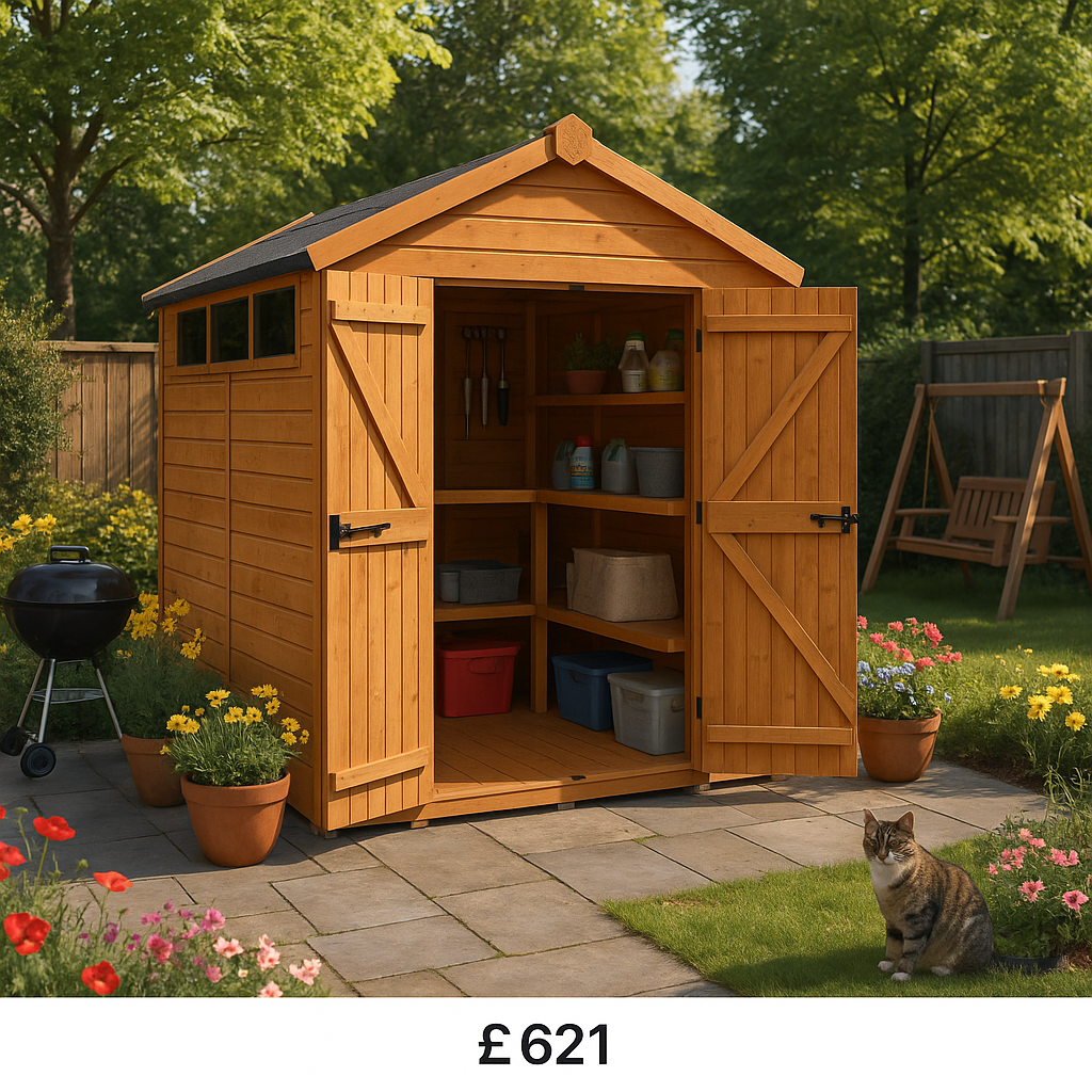 4'x6' TigerFlex Apex Security Double Door Shed - 0% Finance - Buy Now Pay Later - Tiger Sheds