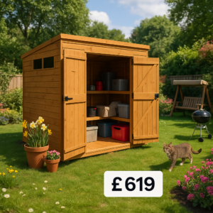 4'x6' TigerFlex Shiplap Pent Security Double Door Shed - 0% Finance - Buy Now Pay Later - Tiger Sheds