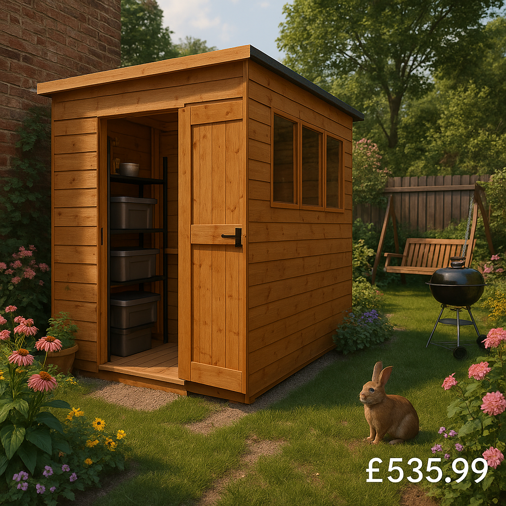 5'x4' Tiger Shiplap Lean To Pent Shed - 0% Finance - Buy Now Pay Later - Tiger Sheds