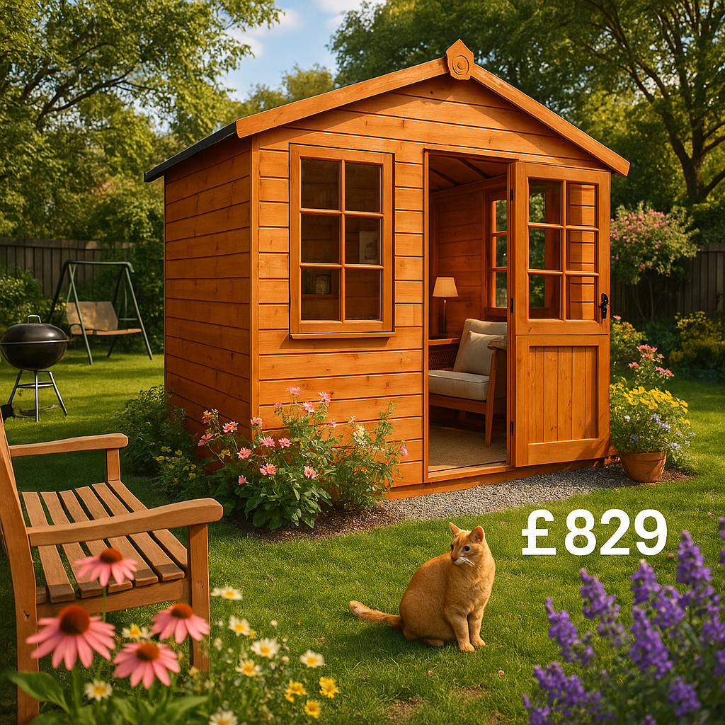 5'x7' Tiger Summer Breeze Summerhouse - 0% Finance - Buy Now Pay Later - Tiger Sheds