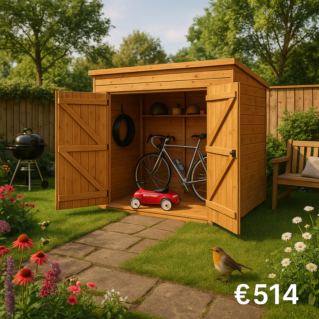 6'x4' Shiplap Pent Bike Store - TigerFlex - 0% Finance - Buy Now Pay Later - Tiger Sheds