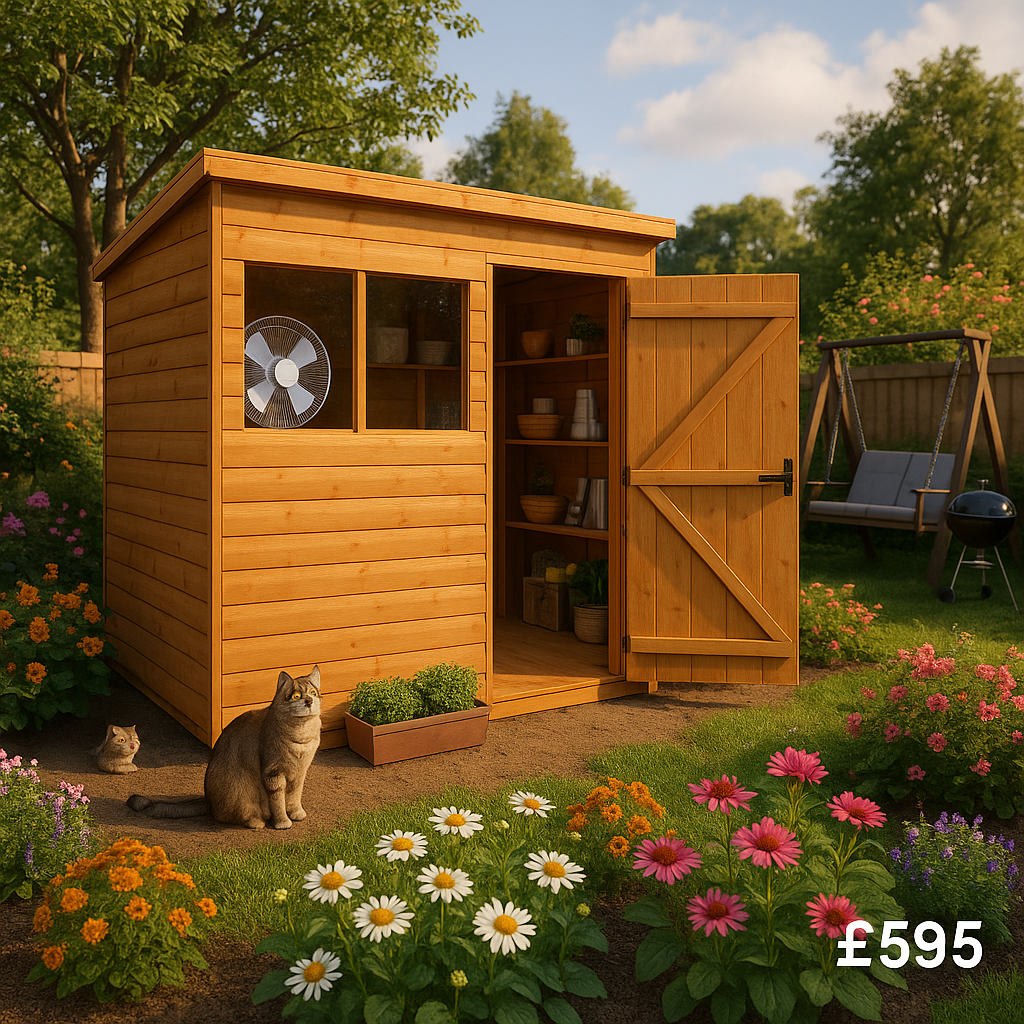 6'x4' Tiger Loglap Pent Shed - Wooden Loglap Sheds - 0% Finance - Buy Now Pay Later - Tiger Sheds