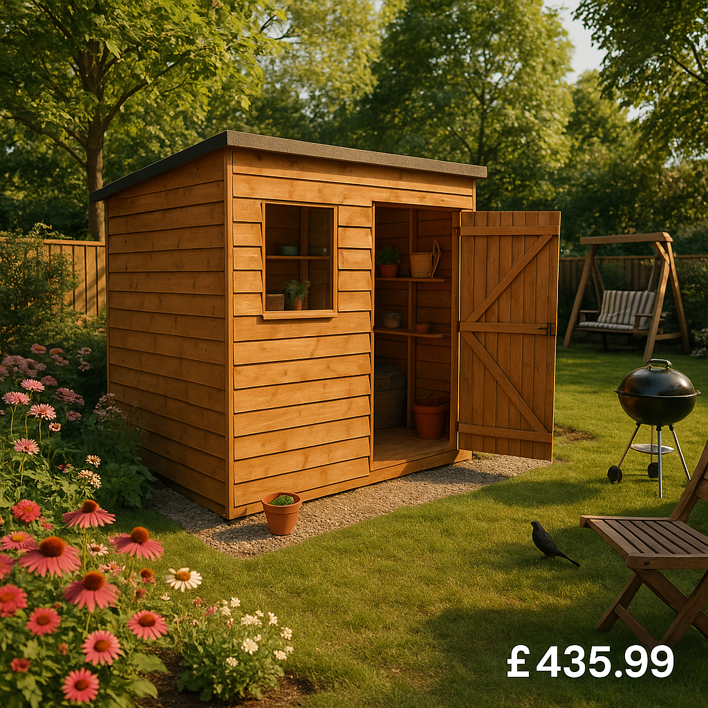 6'x4' Tiger Overlap Pent Shed - 0% Finance - Buy Now Pay Later - Tiger Sheds