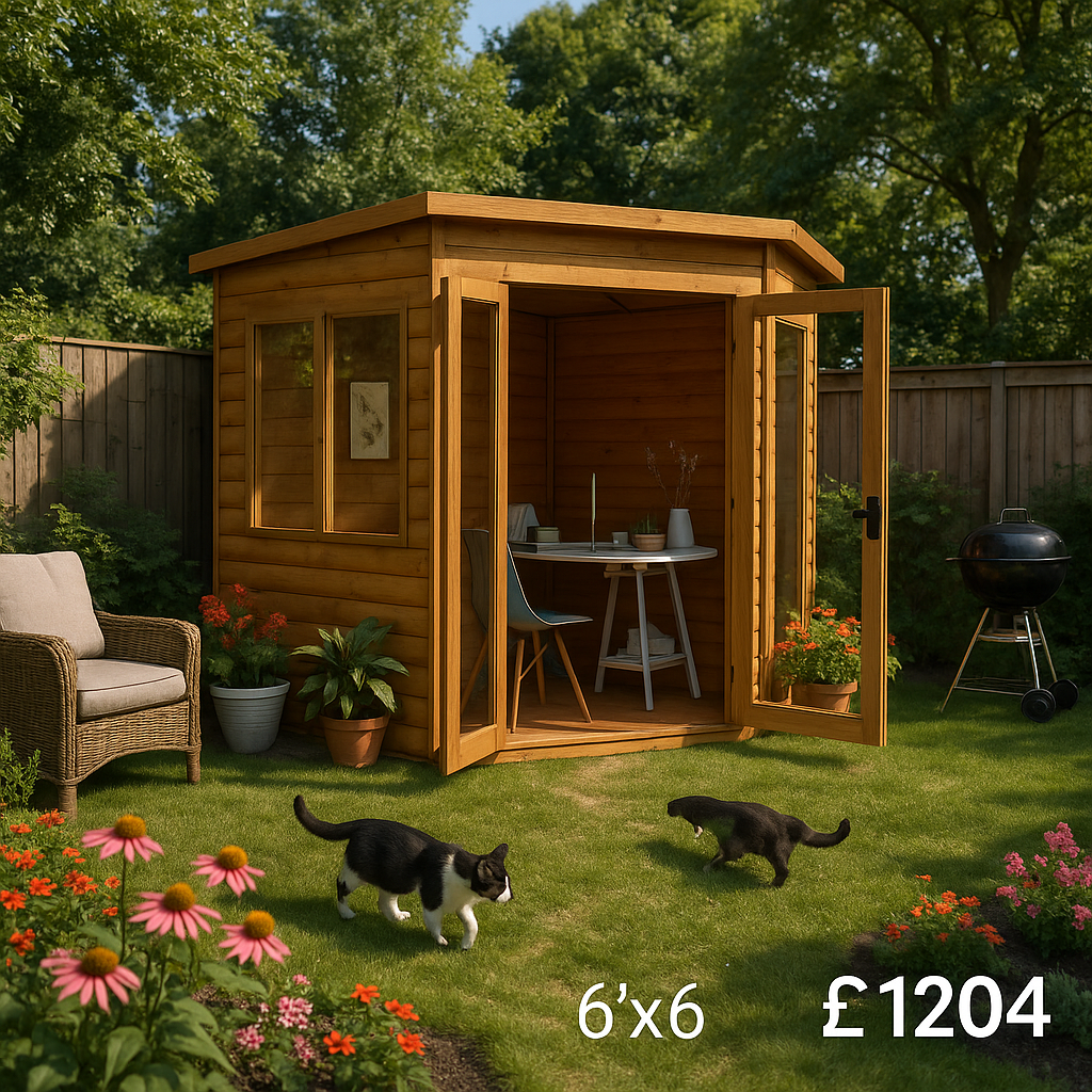 6'x6' Tiger Loglap Vista Corner Summerhouse - Corner Summerhouses - 0% Finance - Buy Now Pay Later - Tiger Sheds