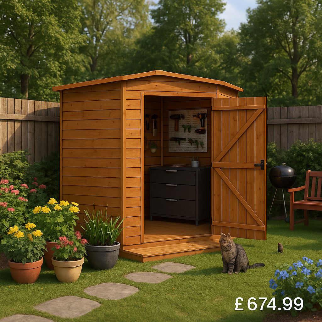 6'x6' Tiger Windowless Corner Shed - Wooden Corner Garden Sheds - 0% Finance - Buy Now Pay Later - Tiger Sheds
