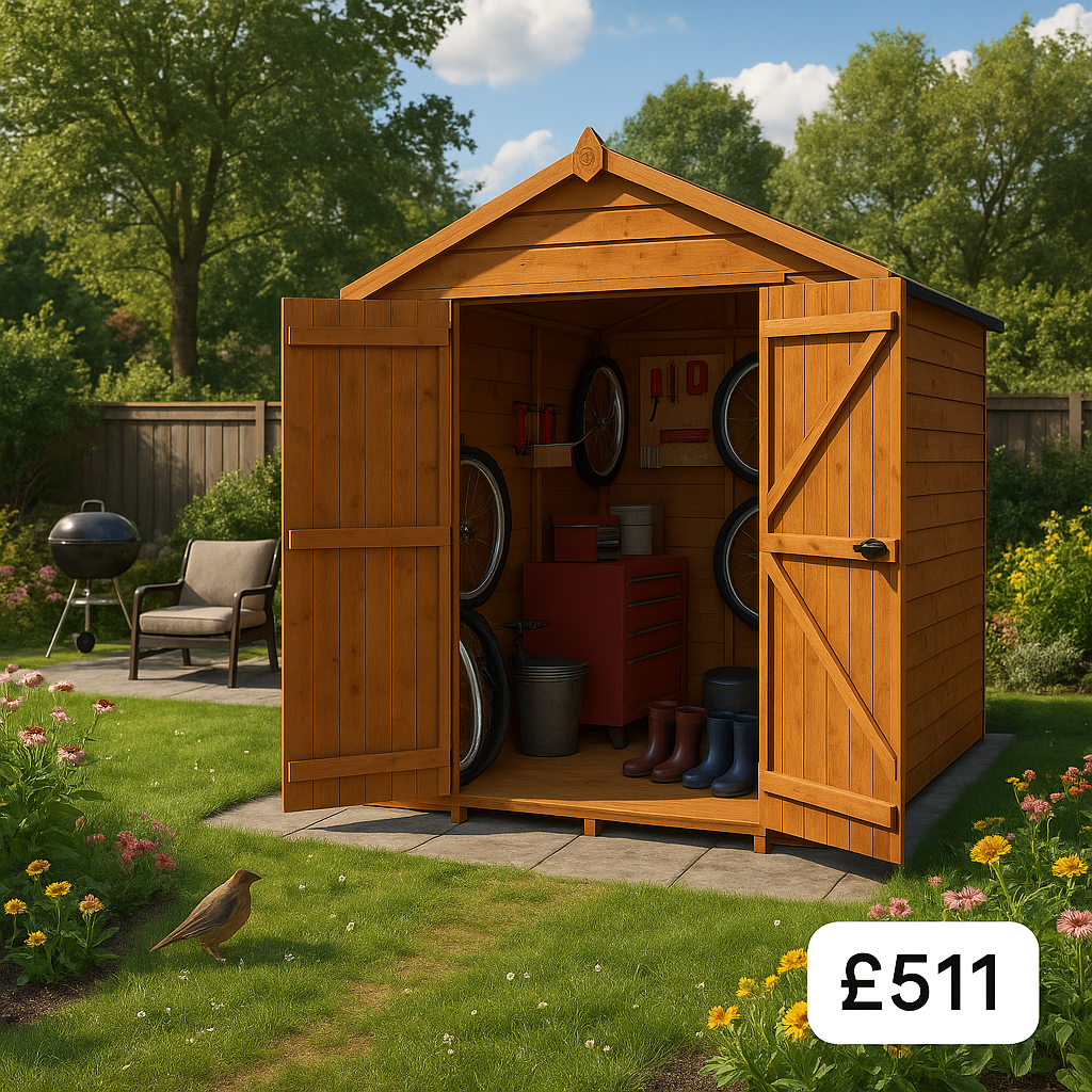 7'x5' Tiger Shiplap Windowless Apex Double Door Shed - Wooden Shiplap Sheds - 0% Finance - Buy Now Pay Later - Tiger Sheds