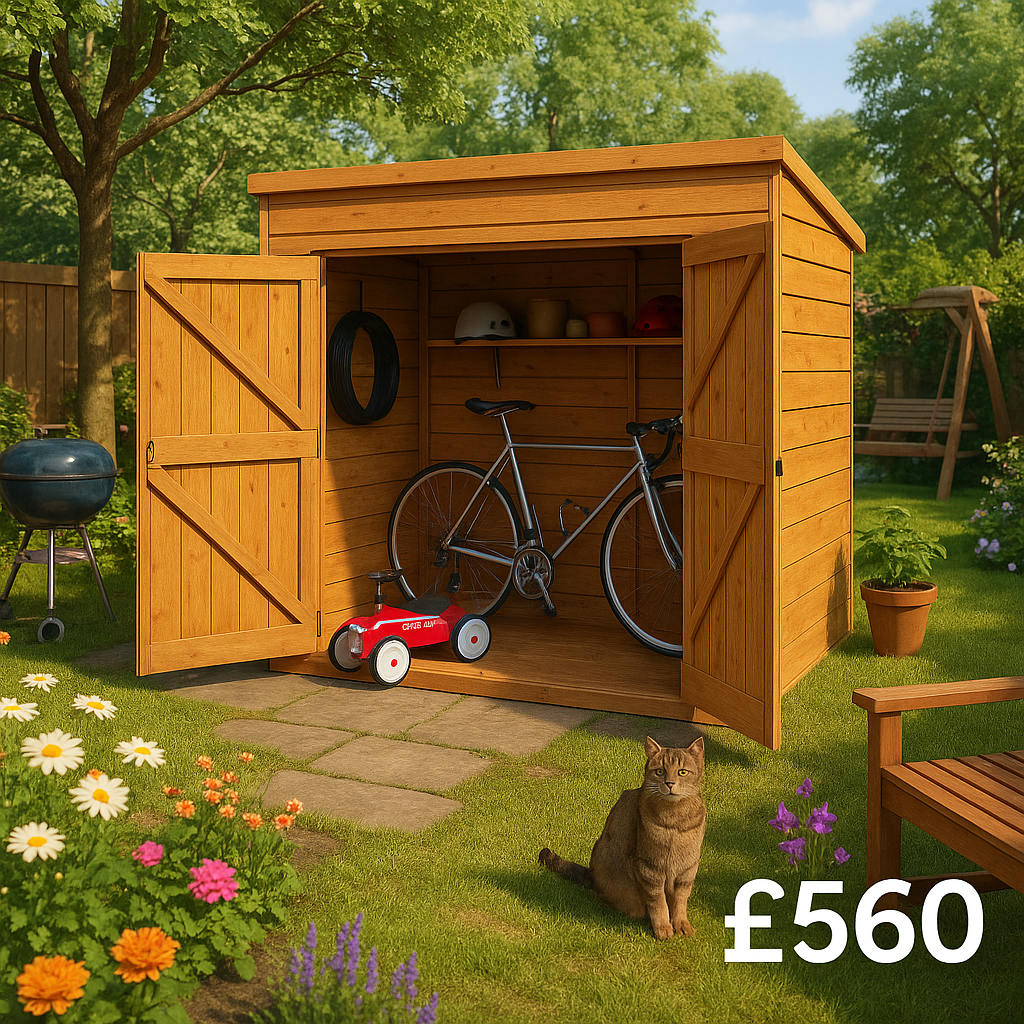 8'x3' Shiplap Pent Bike Store - TigerFlex - 0% Finance - Buy Now Pay Later - Tiger Sheds