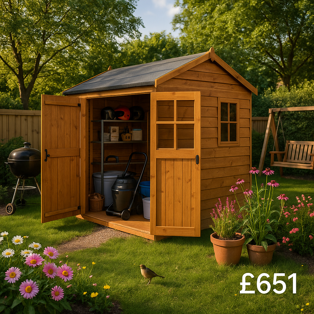 8'x4' Shiplap Apex 2-Door Shed With Windows - Custom Made Shed - TigerFlex Fast Delivery - 0% Finance - Buy Now Pay Later - Tiger Sheds