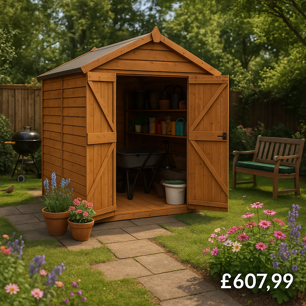 8'x4' Tigerflex Shiplap Apex Windowless Double Door Shed - 0% Finance - Buy Now Pay Later - Tiger Sheds