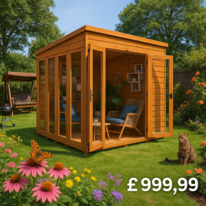8'x4' TigerFlex® Shiplap Pent Full Pane Summerhouse - 0% Finance - Buy Now Pay Later - Tiger Sheds