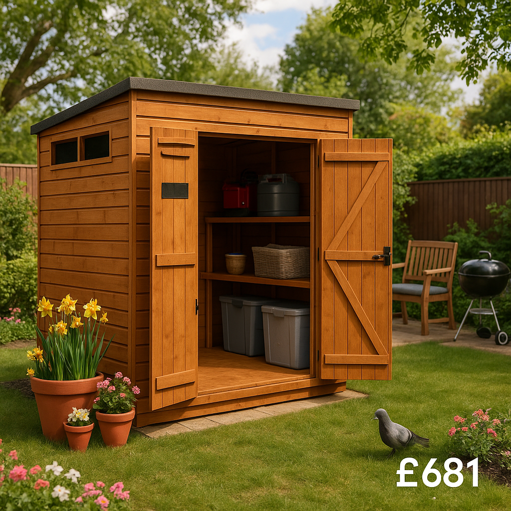 8'x4' TigerFlex Shiplap Pent Security Double Door Shed - 0% Finance - Buy Now Pay Later - Tiger Sheds