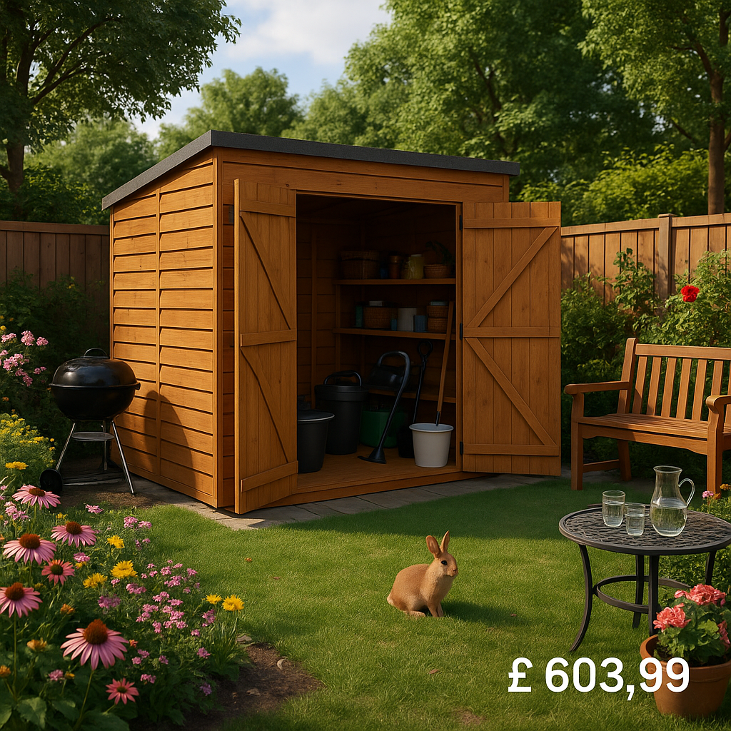 8'x4' Tigerflex Shiplap Pent Windowless Double Door Shed - 0% Finance - Buy Now Pay Later - Tiger Sheds