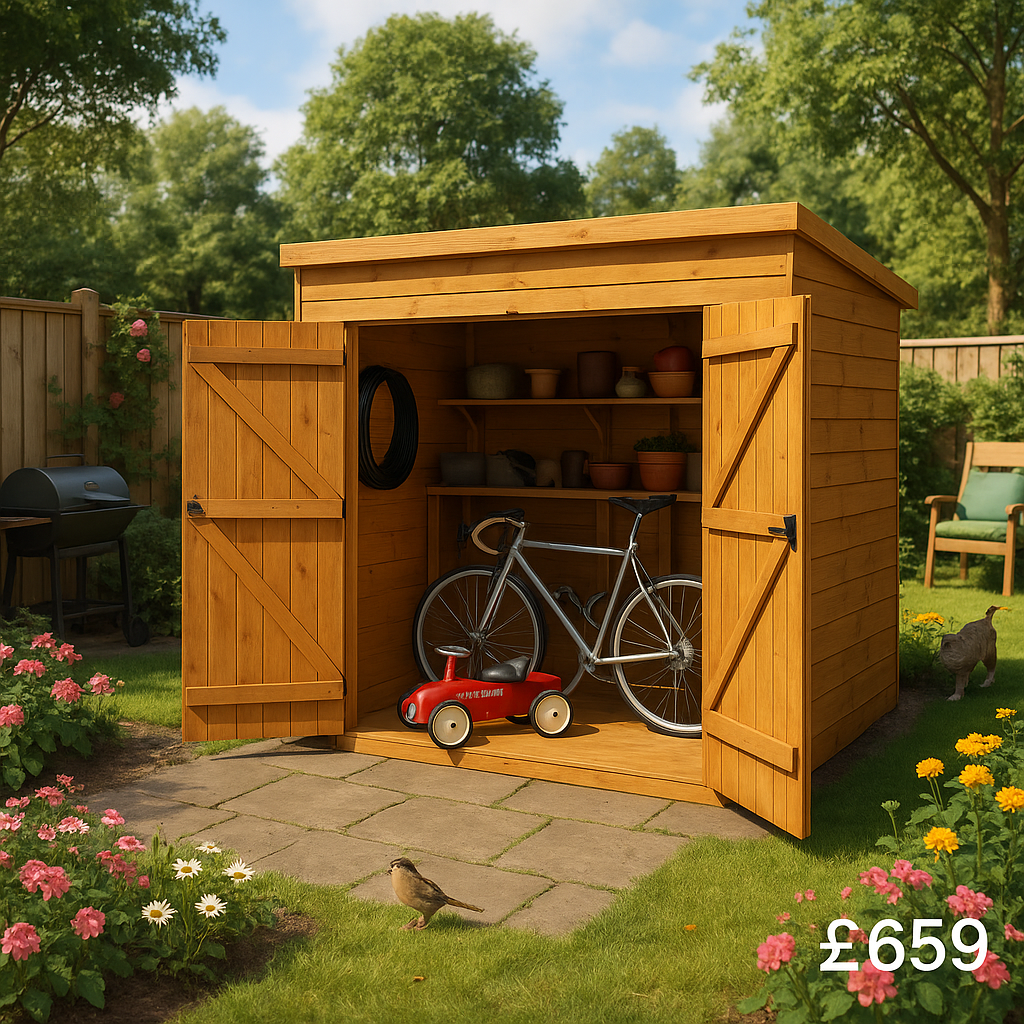 8'x5' Shiplap Pent Bike Store - TigerFlex - 0% Finance - Buy Now Pay Later - Tiger Sheds