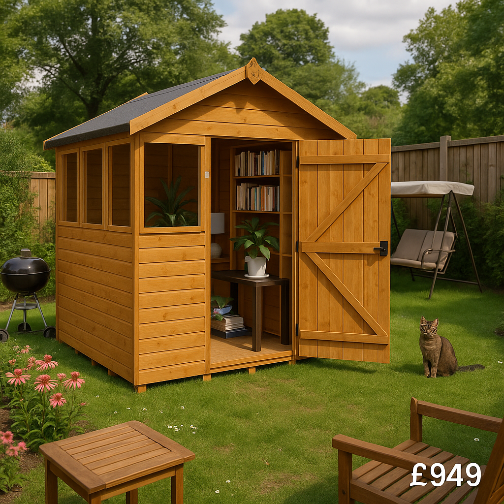 8'x6' Loglap Summer Shed - Loglap Summer Sheds - 0% Finance - Buy Now Pay Later - Tiger Sheds