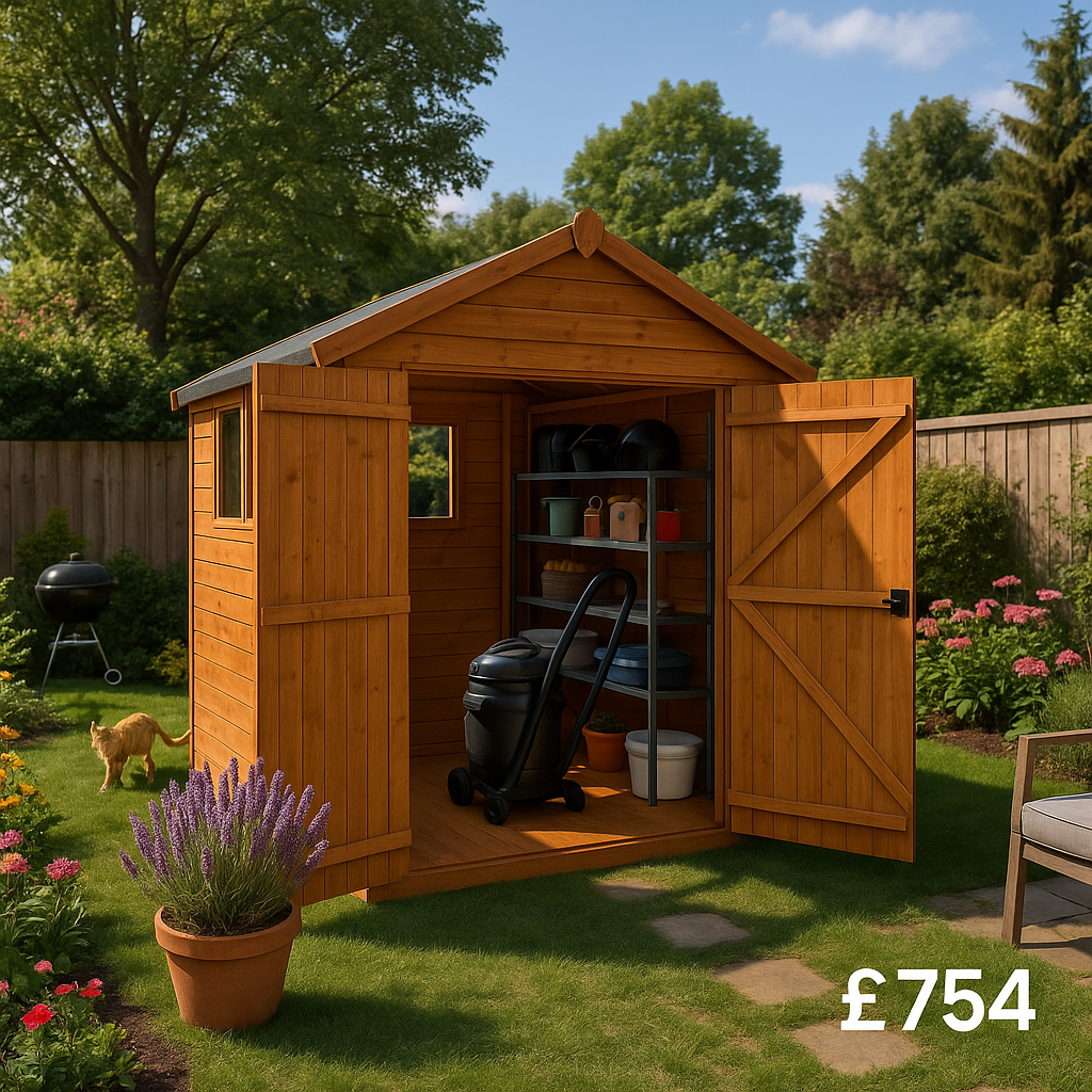 8'x6' Shiplap Apex 2-Door Shed With Windows - Custom Garden Sheds - TigerFlex Fast Delivery - 0% Finance - Buy Now Pay Later - Tiger Sheds