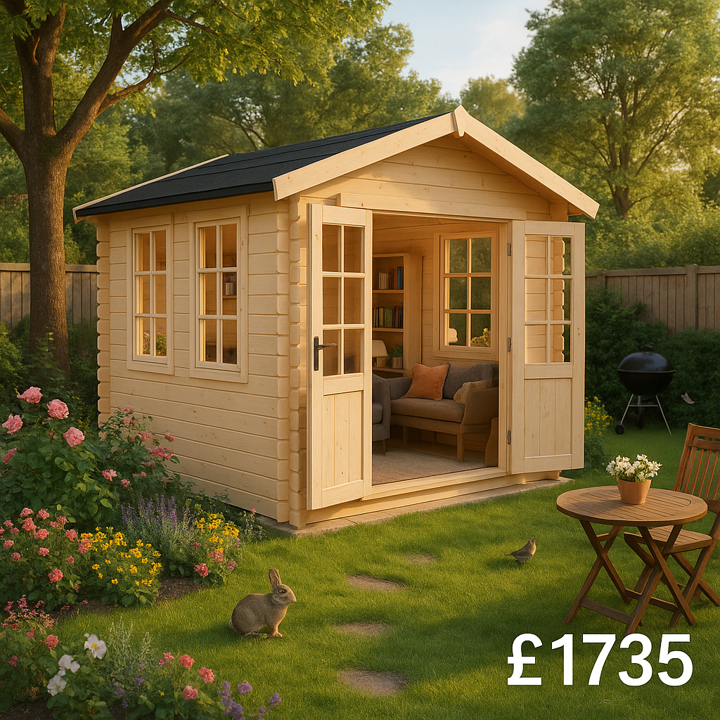 8'x6' The Zora Log Cabins - 19mm Log Cabin - 0% Finance - Buy Now Pay Later - Tiger Sheds