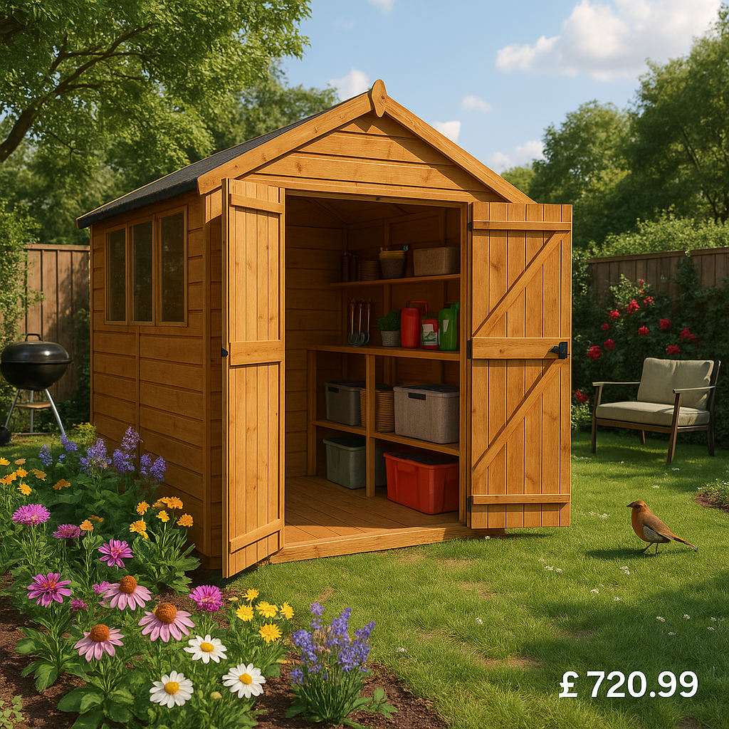 8'x6' Tigerflex Shiplap Apex Double Door Shed - 0% Finance - Buy Now Pay Later - Tiger Sheds