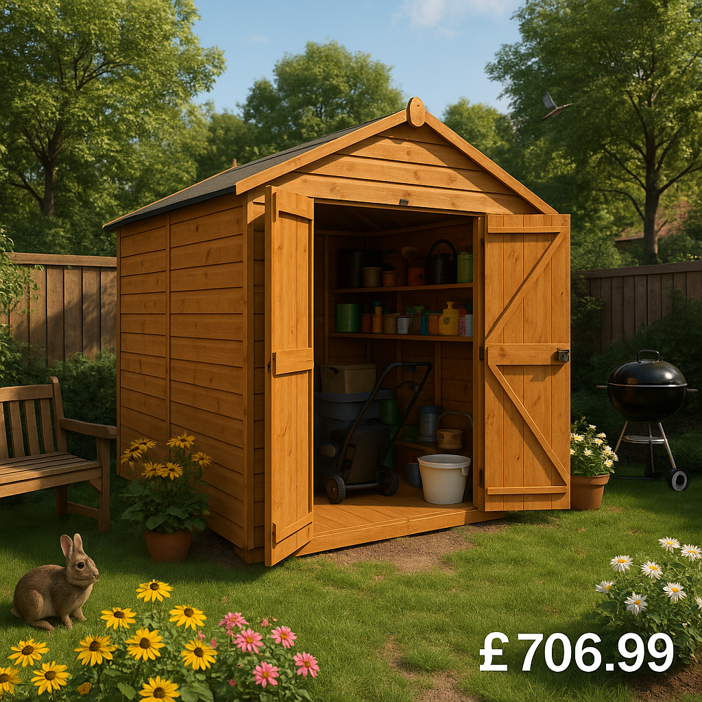 8'x6' Tigerflex Shiplap Apex Windowless Double Door Shed - 0% Finance - Buy Now Pay Later - Tiger Sheds