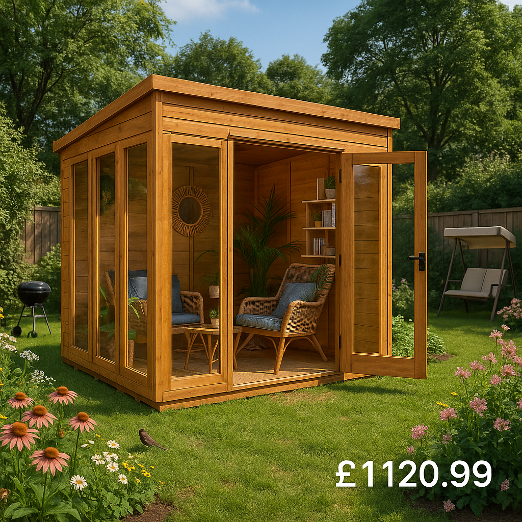8'x6' TigerFlex® Shiplap Pent Full Pane Summerhouse - 0% Finance - Buy Now Pay Later - Tiger Sheds