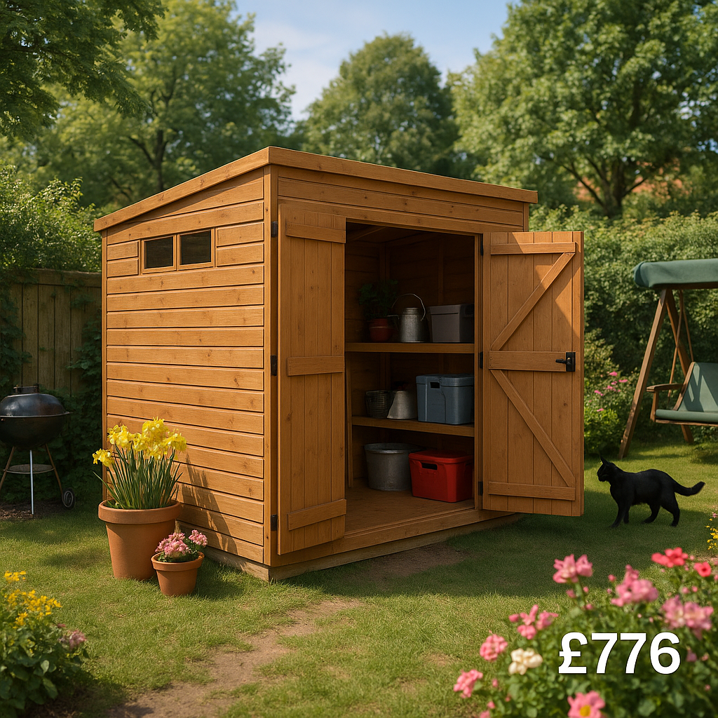 8'x6' TigerFlex Shiplap Pent Security Double Door Shed - 0% Finance - Buy Now Pay Later - Tiger Sheds